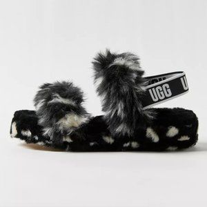 NWT UGG Oh Yeah Spotted Slide Furry Sandals